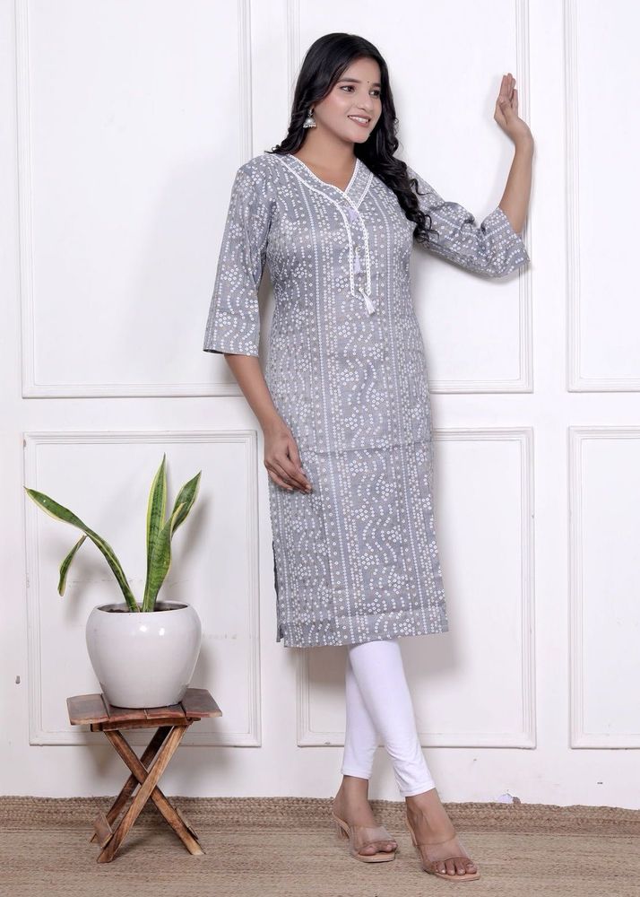 Gray Printed Kurti