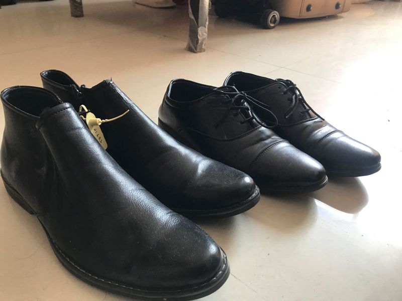 2 pair of Men's Black Leather Formal Shoes