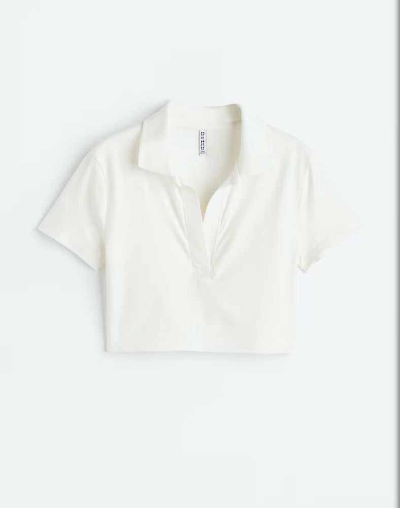 H&amp;M COLLARED CROPPED TOP