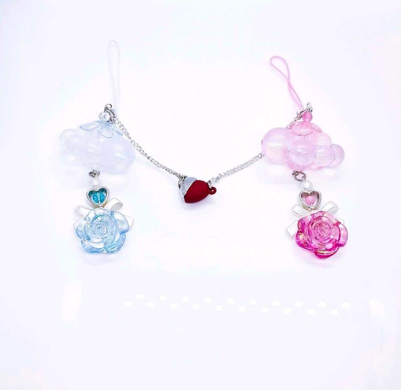 Cute Pastel Phone Charm Chain Set