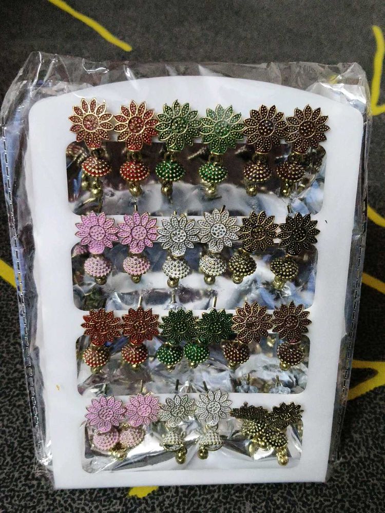 12 Set Jhumka &amp; 36 Piece Stud