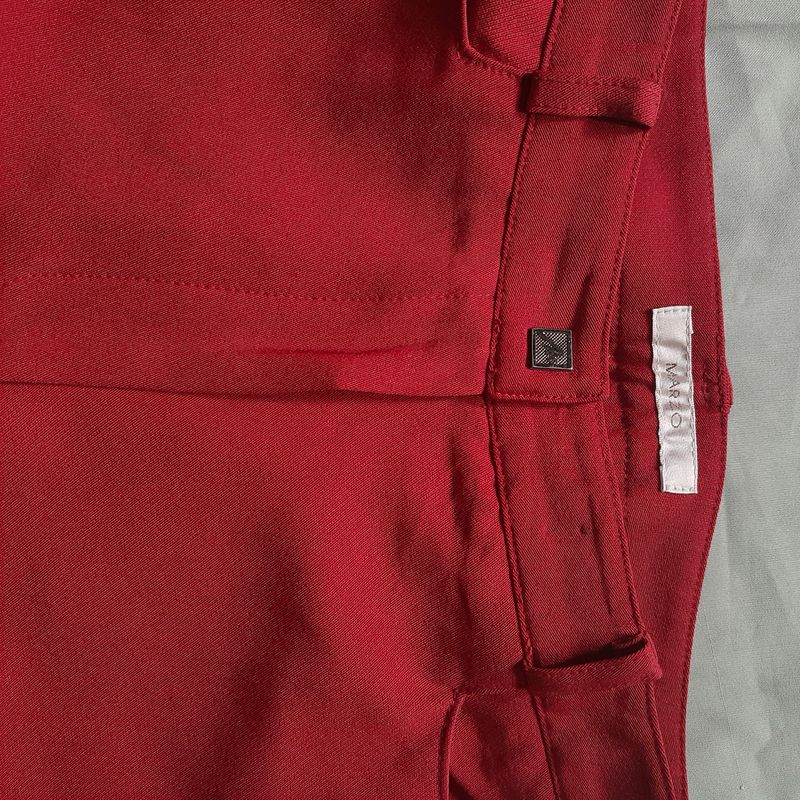 Straight Red Formal Pants| Trousers