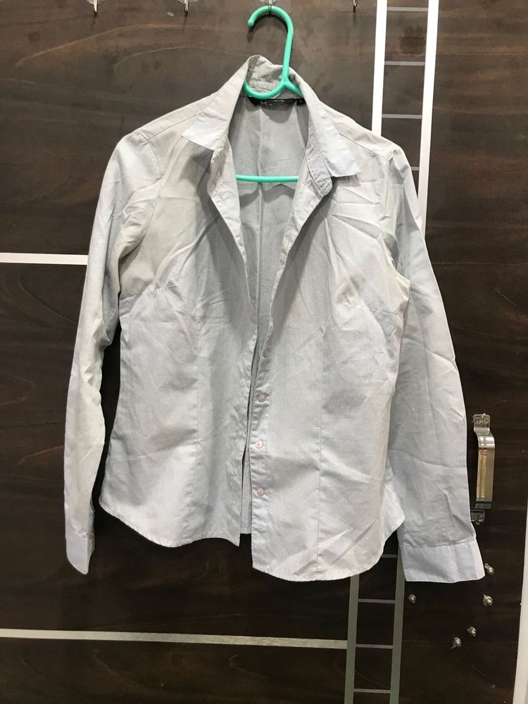 Sky Blue Formal Shirt Polka Dot