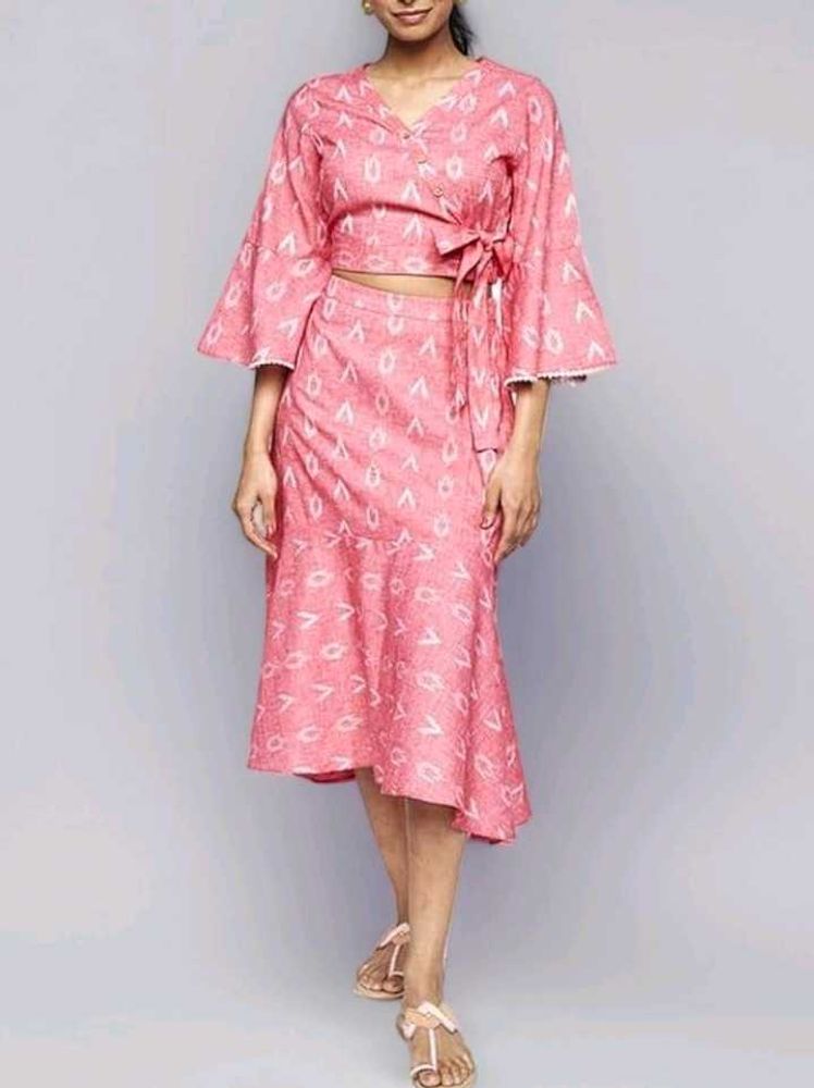 Pink Cotton Blend Blouse