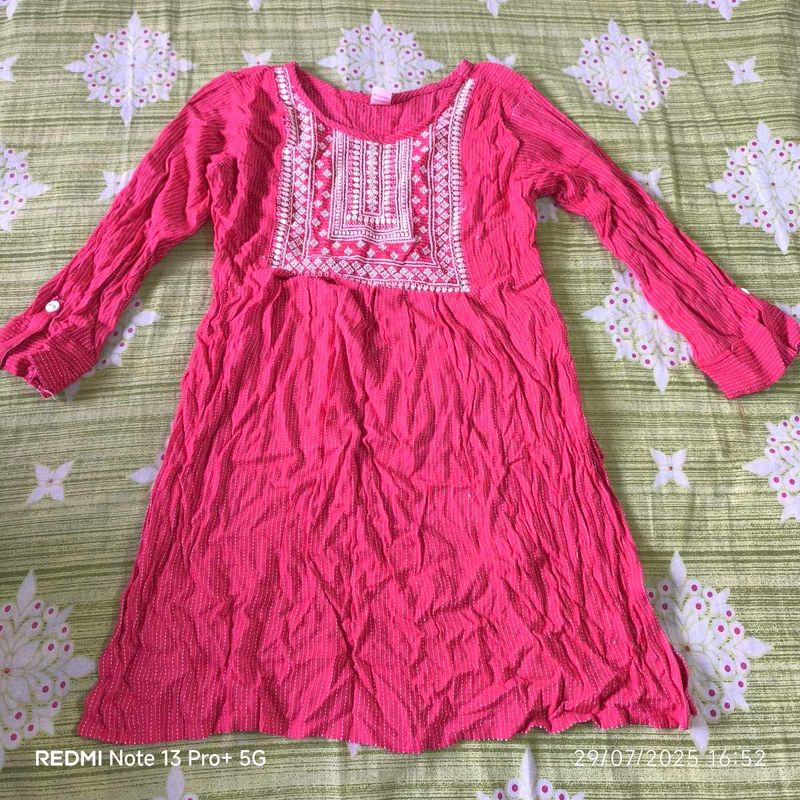 Pink Embroidered Dress