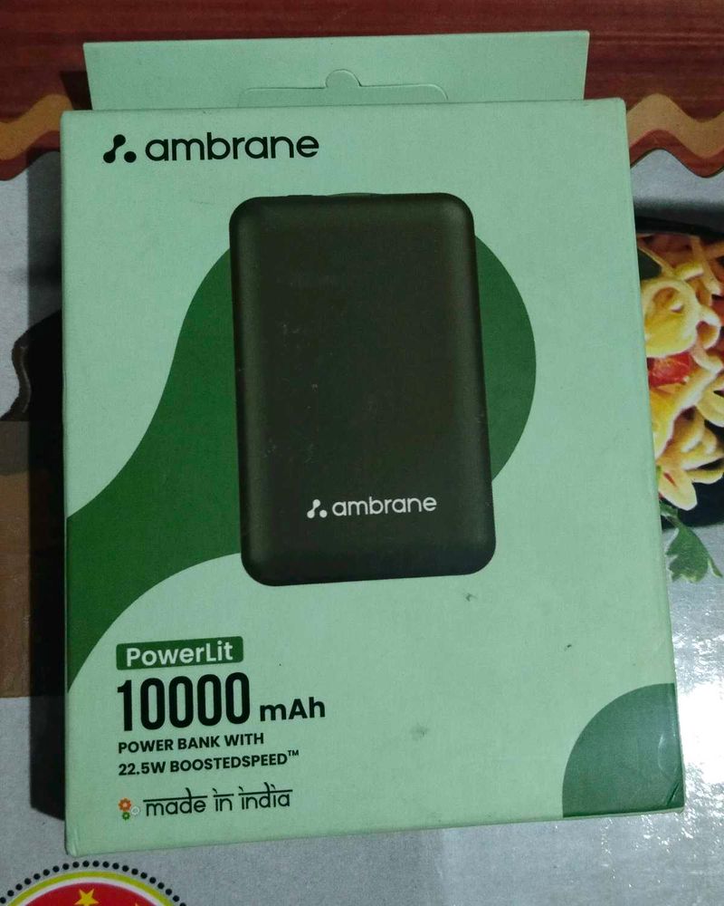 Ambrane Small Powerlit 10000mAh Power Bank (Black)