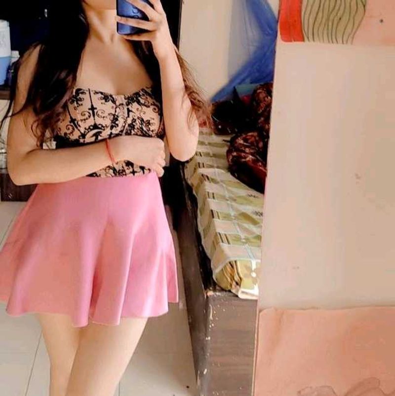 Cute Pink Skater Skirt