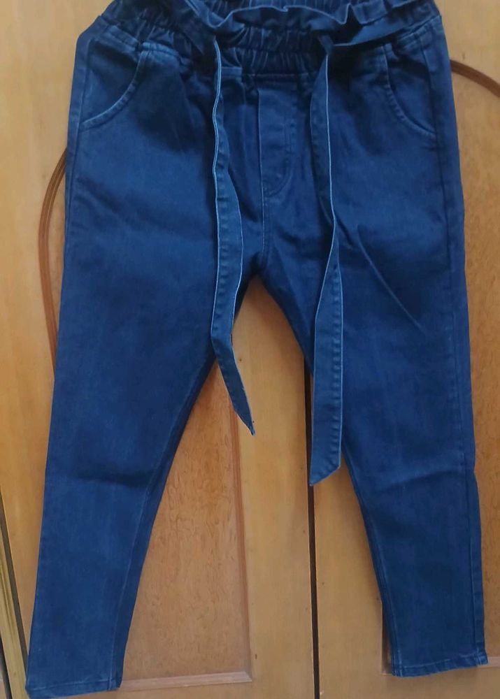 Dark Blue Denim With Belt