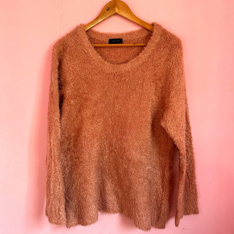IMPORTED Furry Peach Sweater