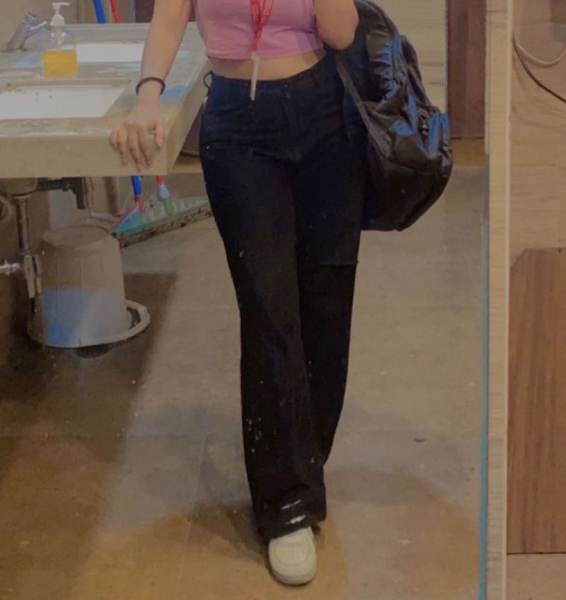High Waist Black Jeans Ripped