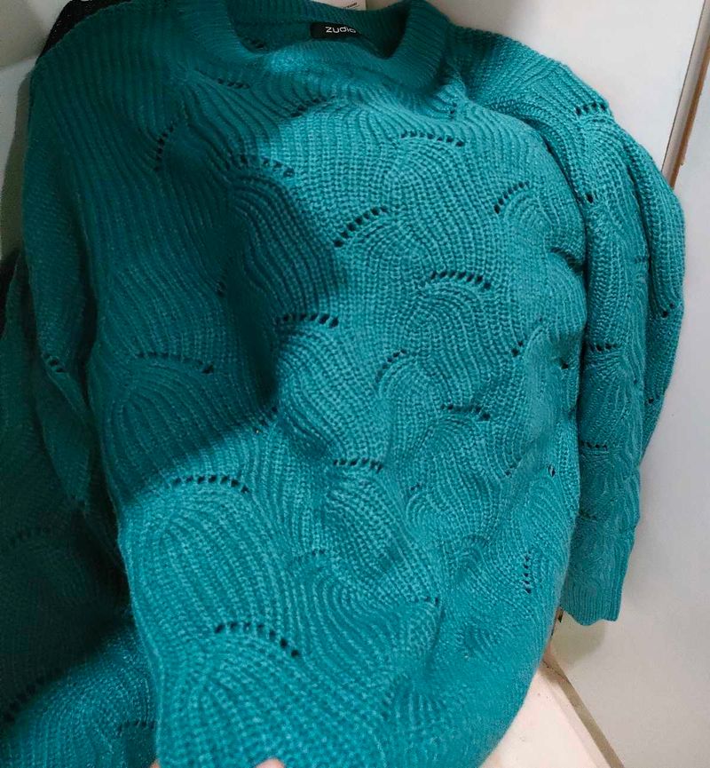 Zudip Teal Knit Sweater