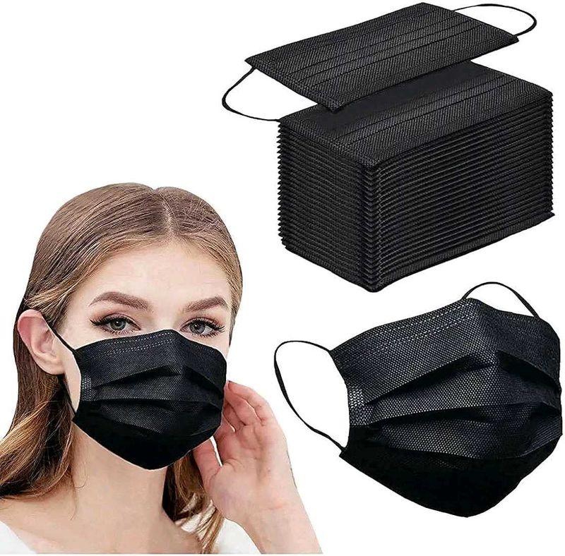 Pack of 25 Pieces Black Surgical Mask