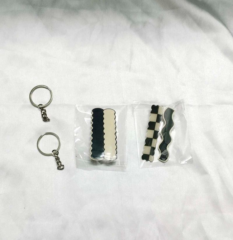 Suga love barrettes Hair Clip (White, Black)