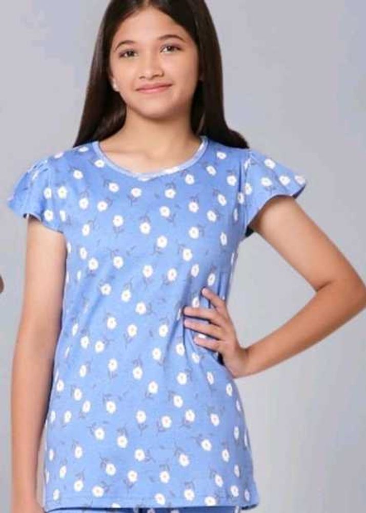 Cute Blue Floral Night Top, 13-14 Years