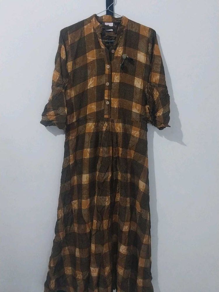 Checkered Midi Dress