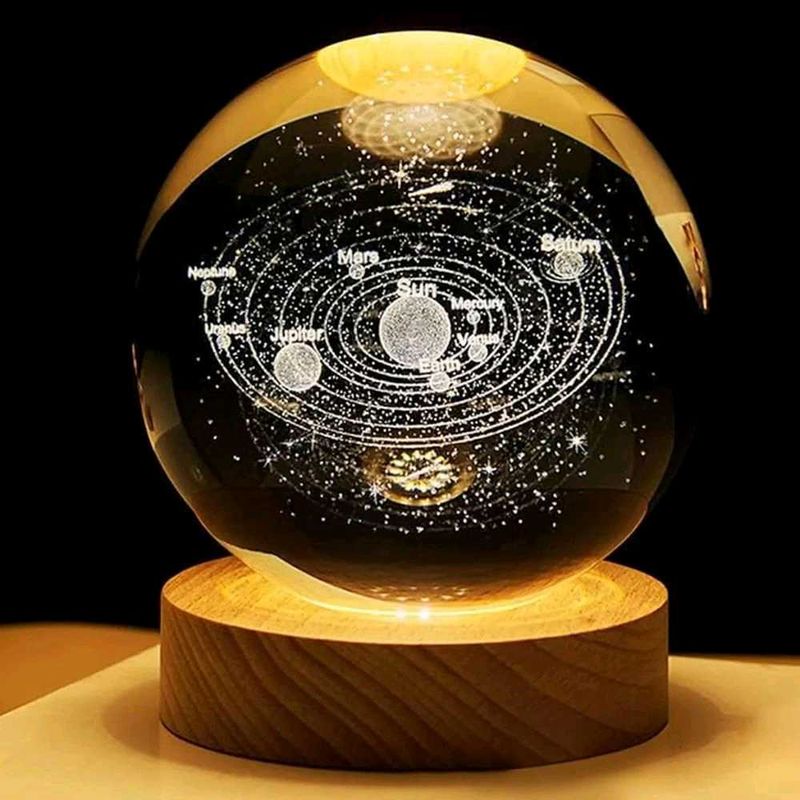 3D Galaxy Crystal Ball Night Lamp