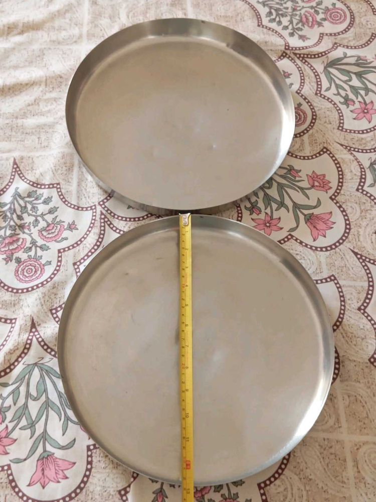 Set of 2 Plates or Thaal for drying spices.