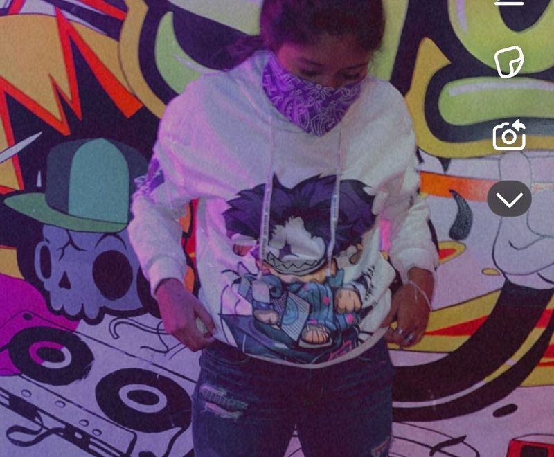 Anime Graphic Print Hoodie