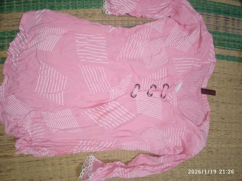 Pink &amp; White Striped Top