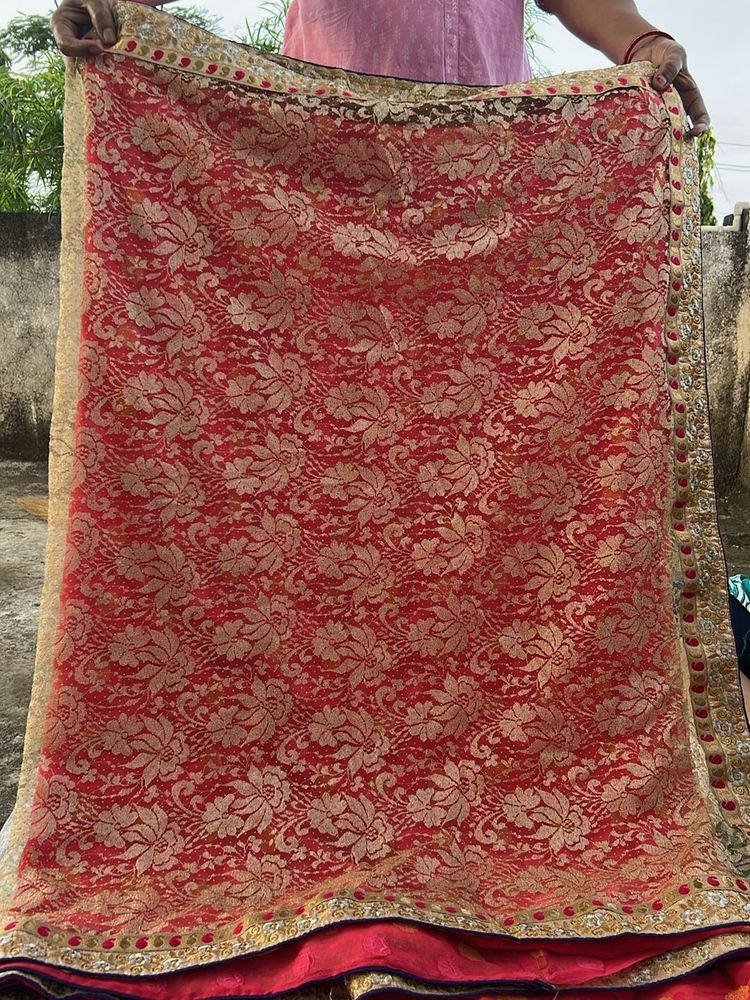 Elegant tameta pink  saree