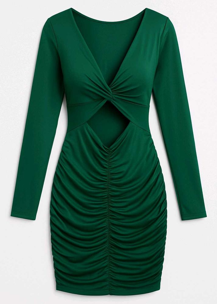 Green Knot In Front Dress
