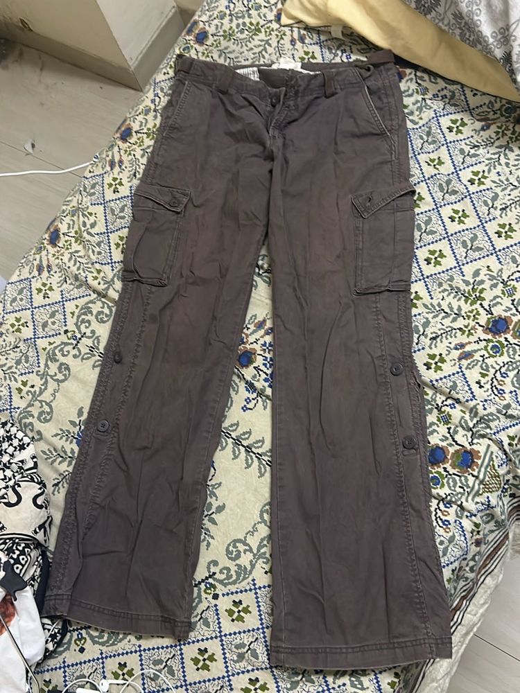 Brown Grey Cargo Pants