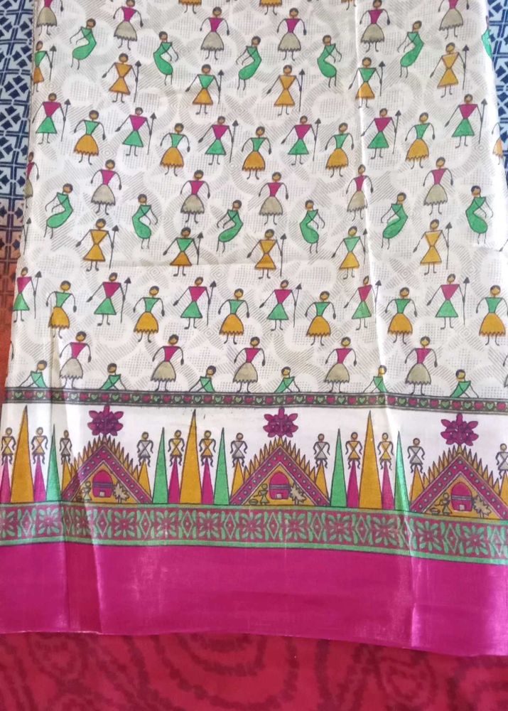 Vintage Hand-Painted Sari