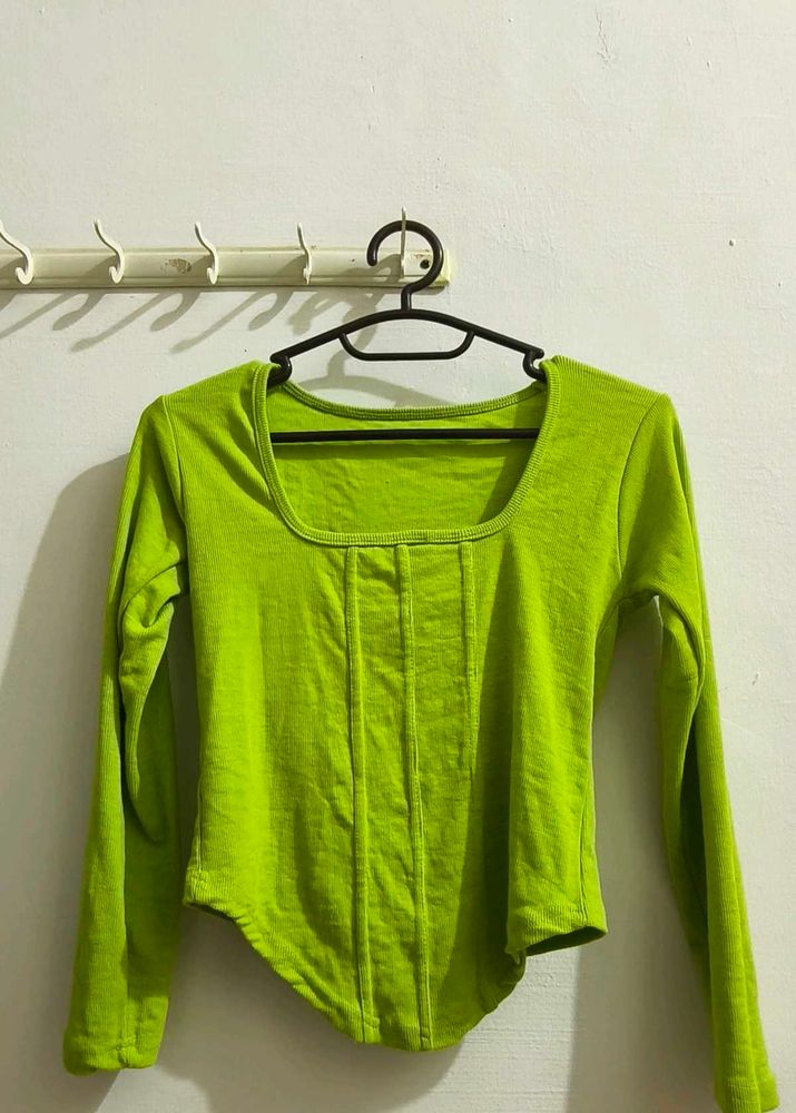 Green Long Sleeve Top