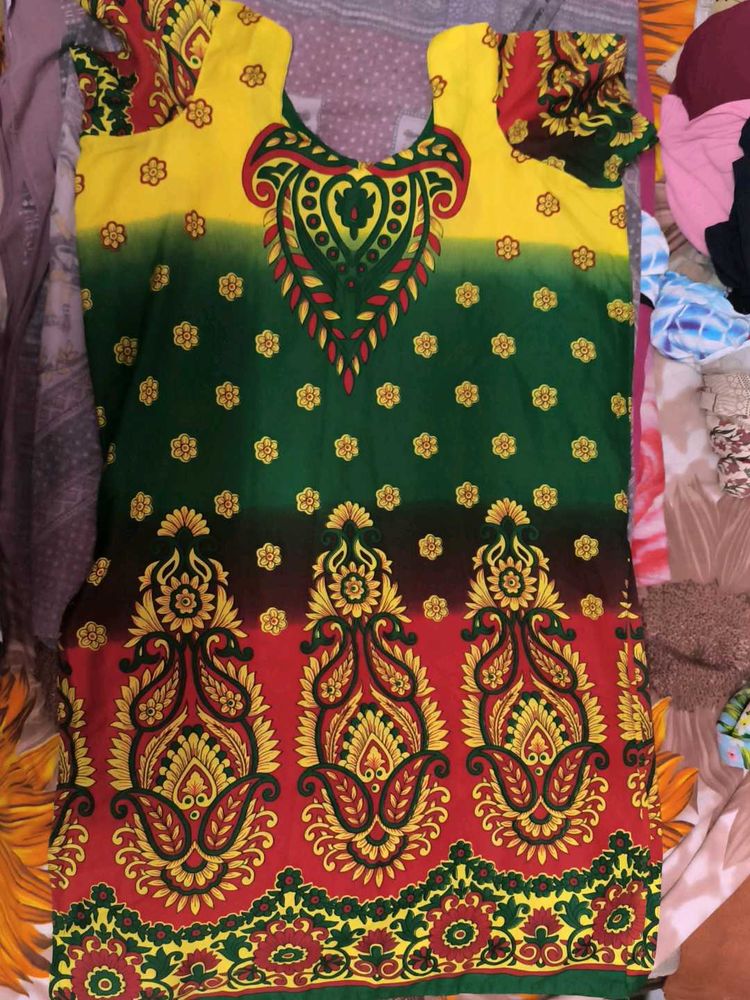 Multi Colour Kurti Wearable At Home Market Garden