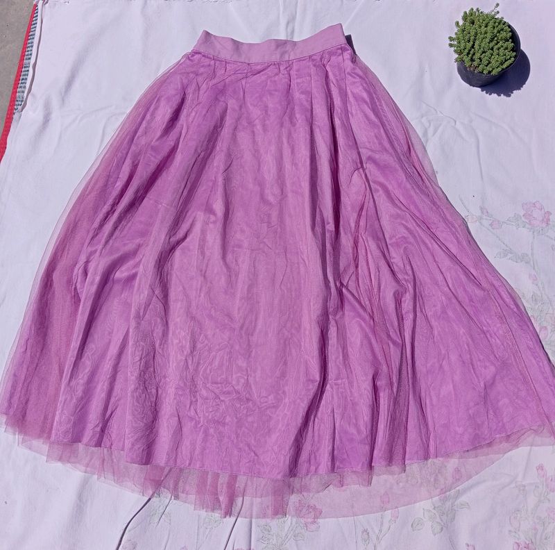 Purple Silk Organza Skirt Or Can Be Wear As A Lehe