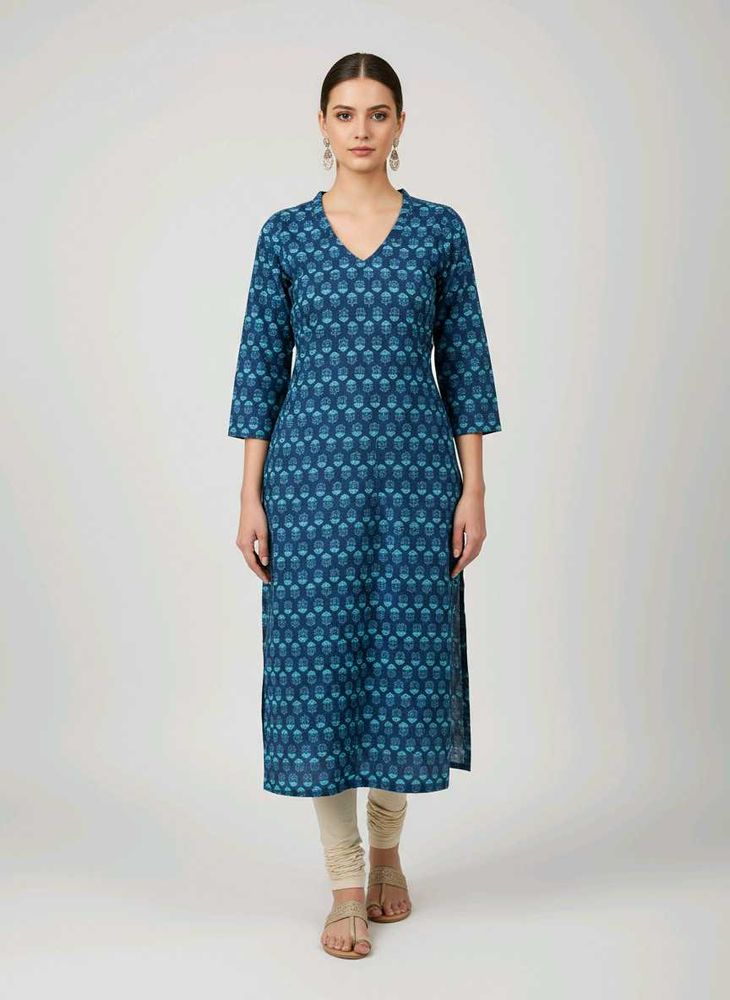 Elegant Blue Printed Kurta