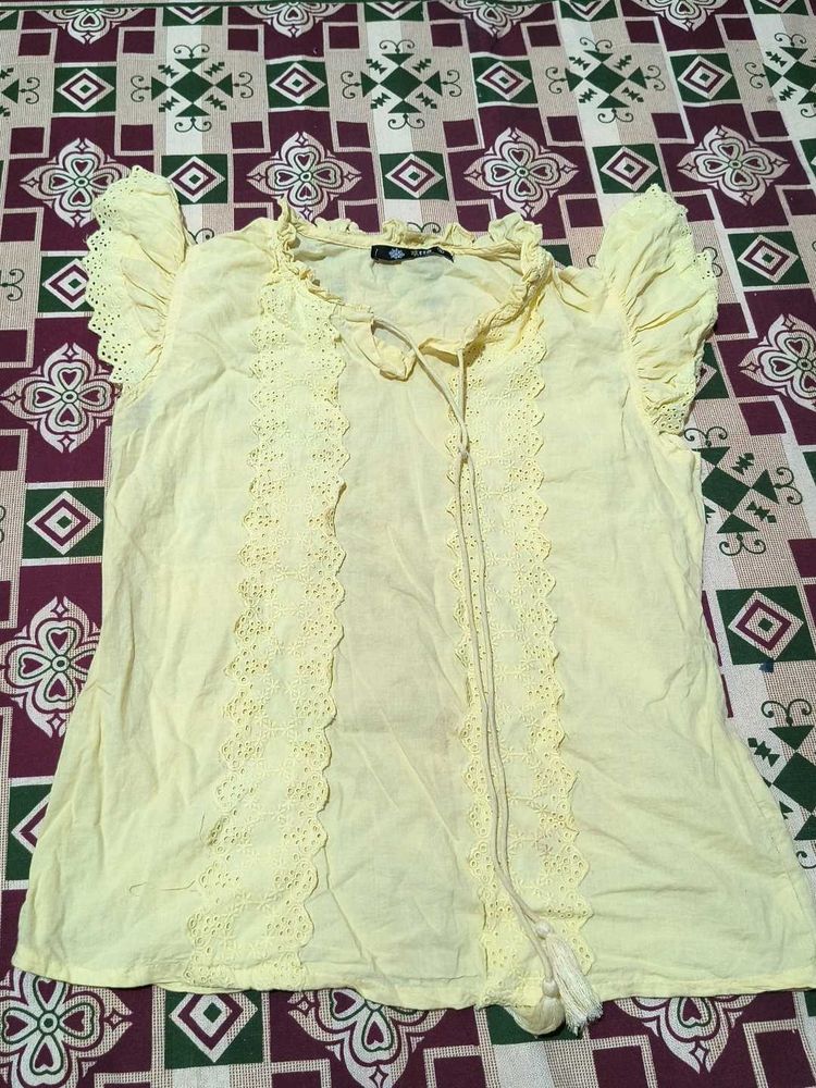 Yellow Lace Top