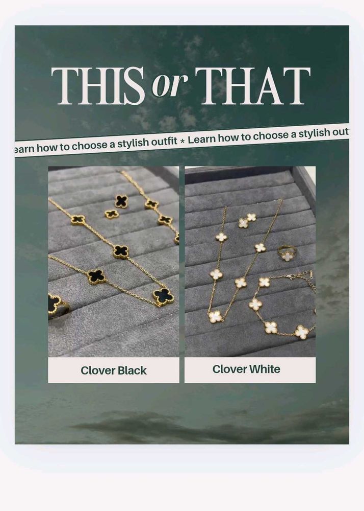 Clover Necklace &amp; Earrings Set