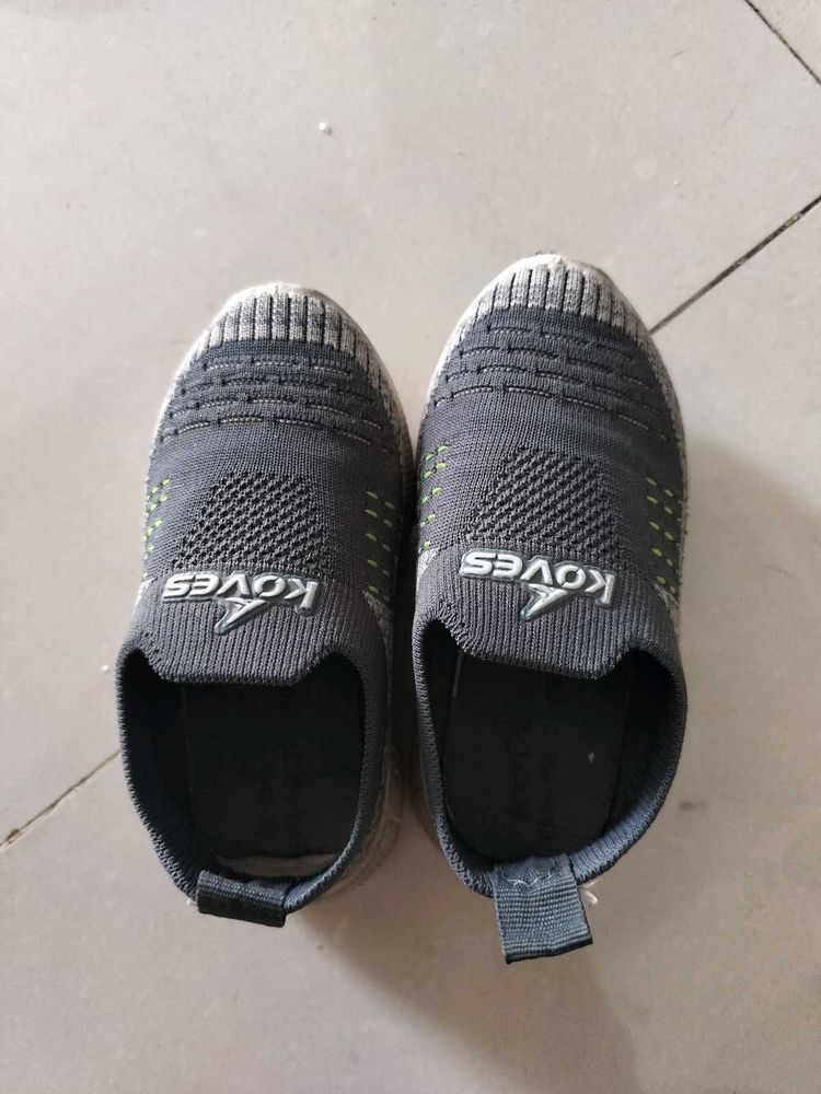 Grey Shoe Of Boy Kid