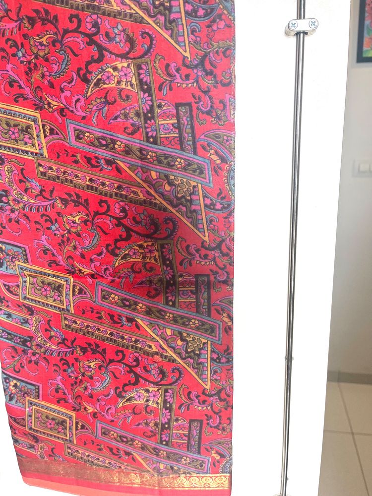Red Paisley Saree