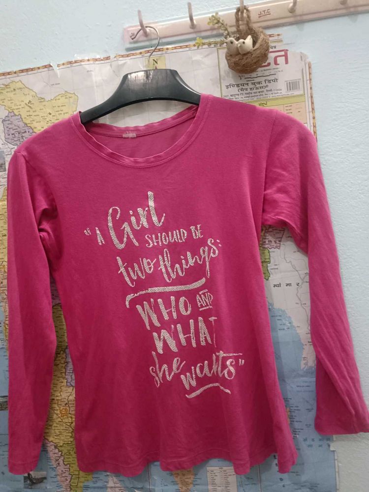 Pink Graphic Print Tee