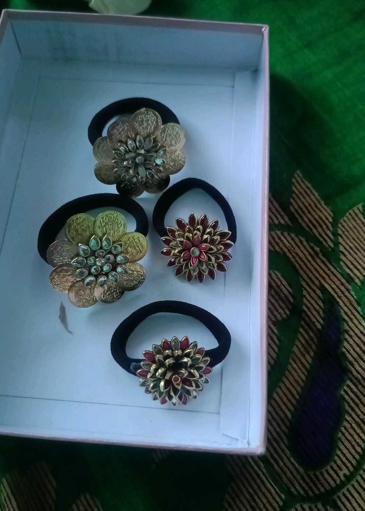 Floral Hair Ties (Set of 4)