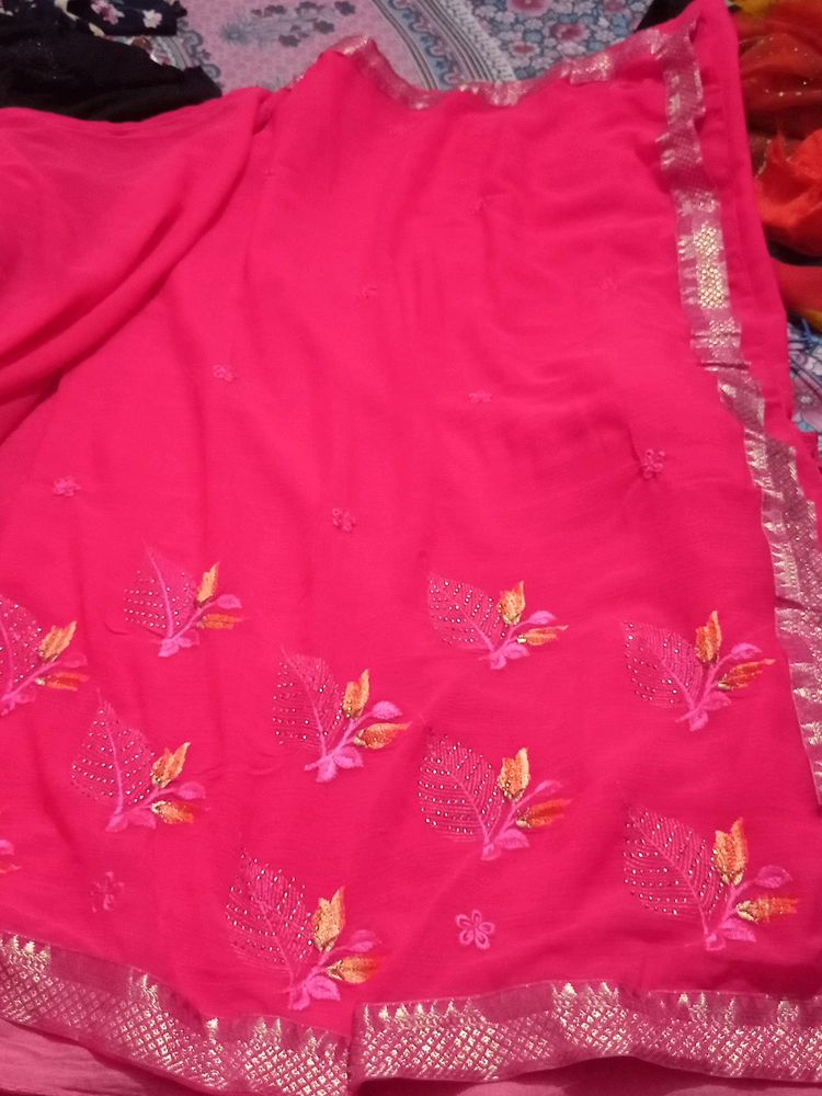 Saree Georgette (Pinky)