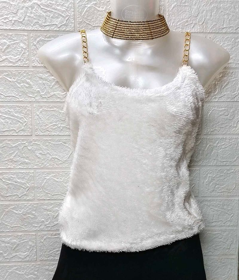 New Small Size White Fur Top Fixed Price