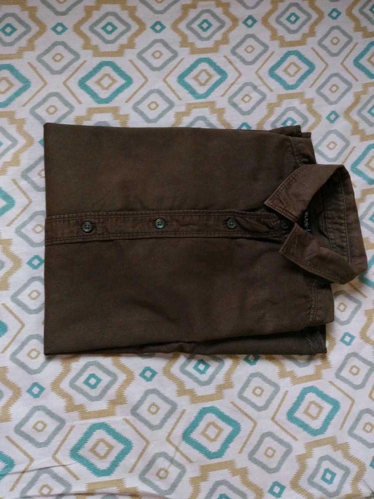 Brown Button-Down Shirt