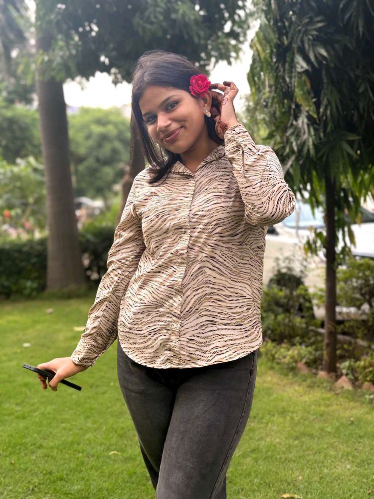 Patterned Button-Up Shirt