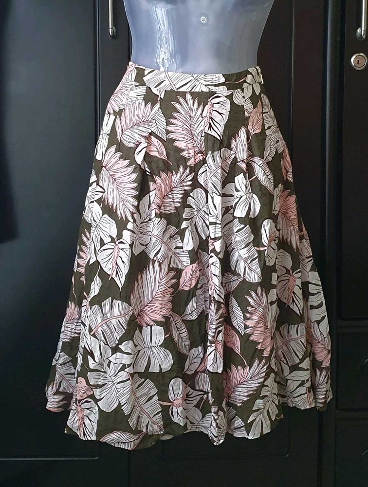 Leaf Print Skirt