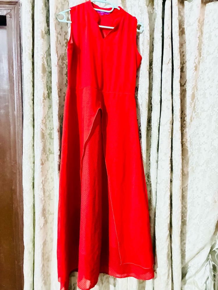 Red Sleeveless Maxi Dress