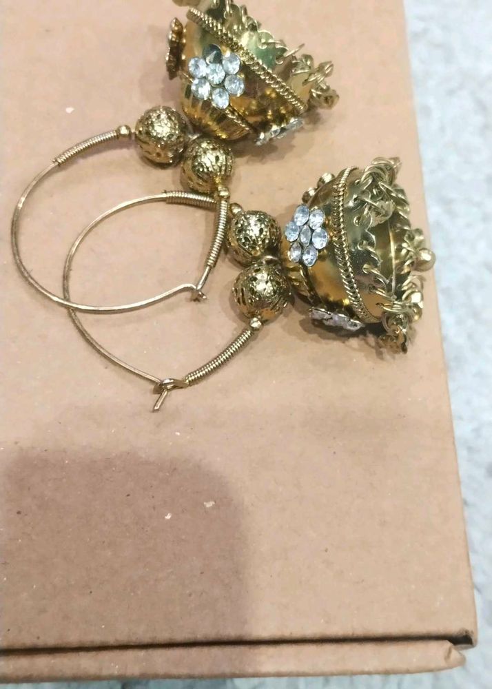 Golden Jhumka Earrings