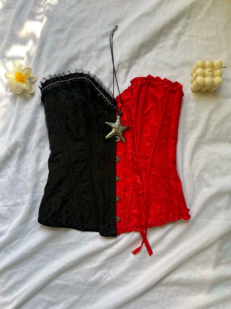 Red &amp; Black Corset Top