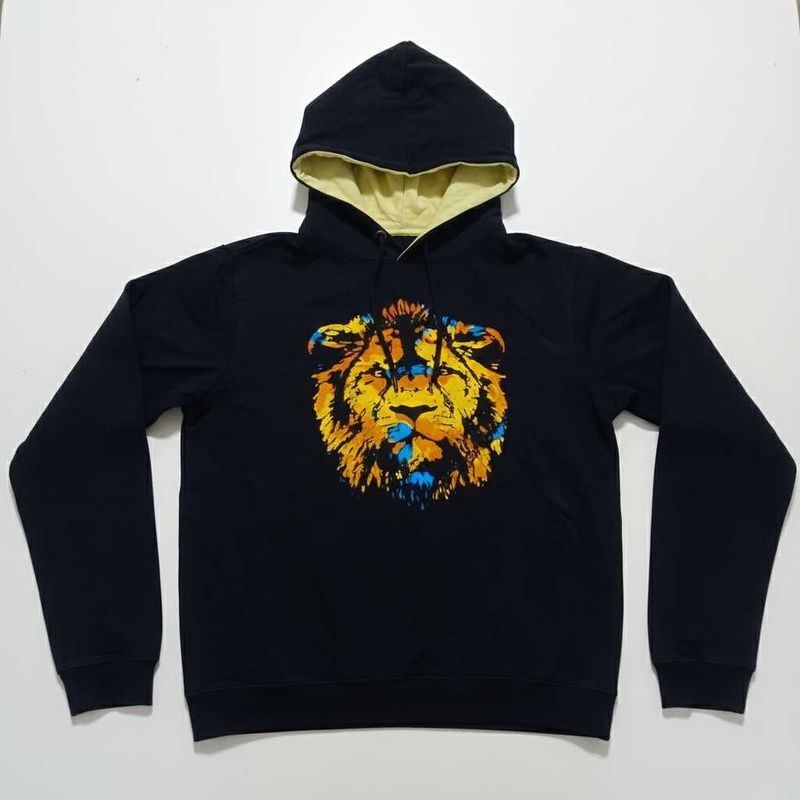 Lion Print Black Hoodie