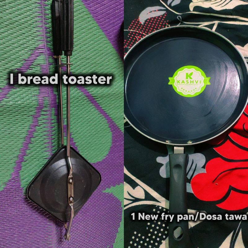 New Non Stick Fry Pan/Dosa Tawa &amp; Bread Toaster