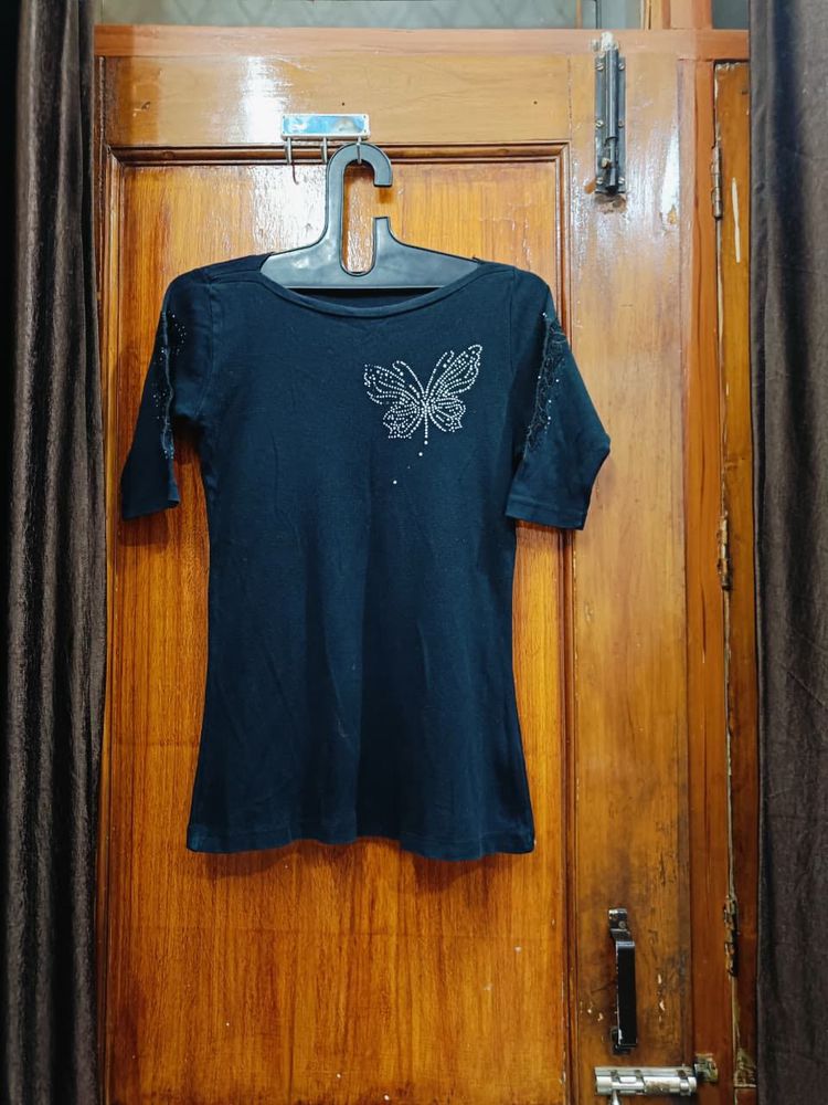 Black Butterfly Tee