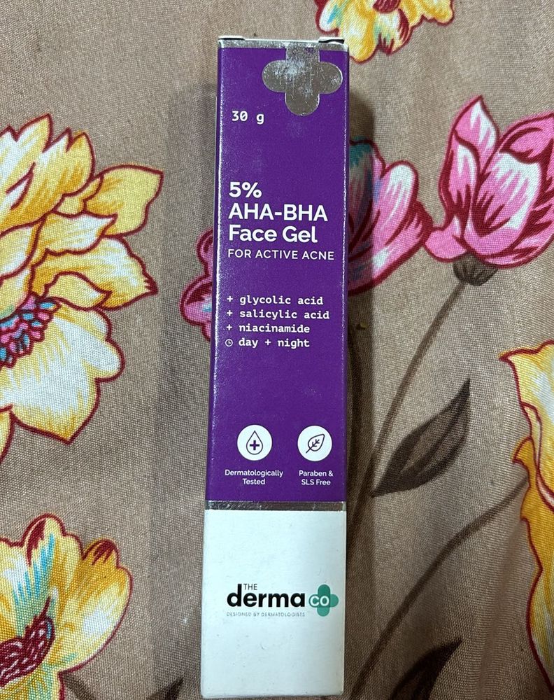 DERMA CO 5% AHA-BHA FACE GEL FOR ACTIVE ACNE
