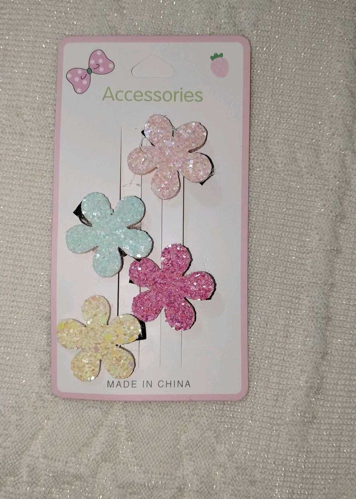 Flower Hair Clips - Set of 4